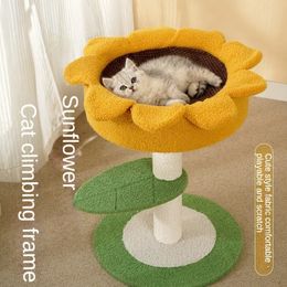 Cat Climbing Frame Sisal Column Scratching Board Cat Nest Jumping Platform 240309