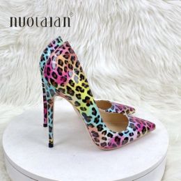 Pumps Fashion Leopard Print Women Pointed Toe Stiletto Pumps Sexy Celebrity Night Club Party High Heel Shoes Woman Large Size 42