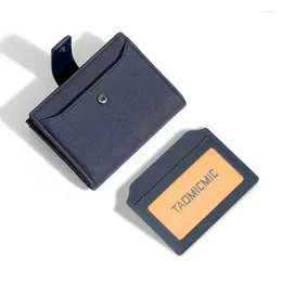 Wallets Business Carry Simple Loose-leaf Multi Card Men's Wallet Short Zipper Vintage Leather Functional Change Clip Splice