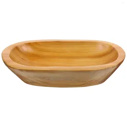 Dinnerware Sets Qiopertar The Living Room Wood Fruit Plate Bedroom Wooden Trays For Decor Serving Bowl