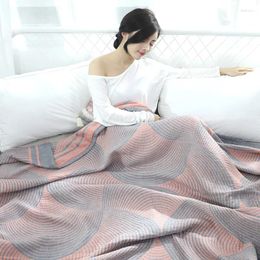 Blankets Pure Cotton Summer Gauze Bedding Air Condition Blanket Office Sofa Sleeping Adult Student Bedspread Cover Cosy Covering