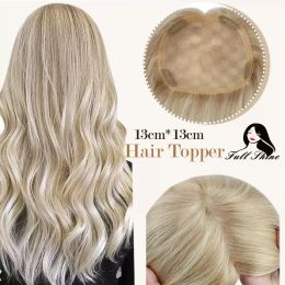 Piece Full Shine Hair Topper Ombre 13*13cm Machine Naturally Comfortable Piece With Clips 100% Breathable Mono Base For Woman