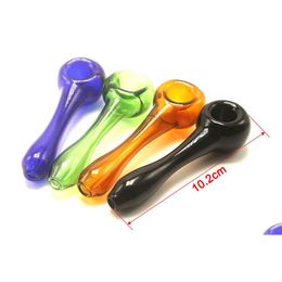 Smoking Pipes Csyc Y072 Pipe About 10.5Cm Length Spoon Glass Tobacco Dry Herb Fl Color Drop Delivery Home Garden Household Sundries Ac Ot8Ar