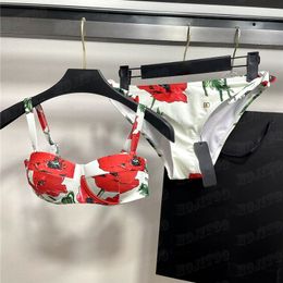 Floral Print Bikini Swimsuit Women Designer Bathing Suits Sexy Padded Bra Briefs Underwear Fashion Bikinis Beachwear