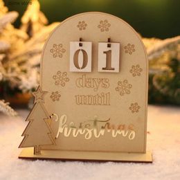 Calendar Wooden Christmas Advent Calendar Christmas Tree House Countdown Calendar Table Decoration New Year Gifts Christmas Home Decoration Y240322