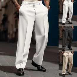 Men's Pants Luxury Solid Colour Simple Business Formal Men Casual Straight Leg Baggy Man Trousers Y2k Clothes Gym Work Pantalones