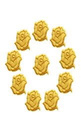 10PCS Embroidered Sew Iron On Patches Yellow Rose Flowers Badges 4CM For Jeans Tablecloth Dress Shirt DIY Appliques Craft Decorati6050726