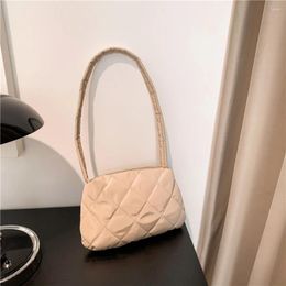 Shoulder Bags Fashion Ladies Commute Bag Casual Quilted Top-handle Soft Solid Color Nylon Zipper For Autumn Winter Female Travel Purse