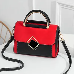 Shoulder Bags Texture Fashion Small Square Bag Color Matching Grade Versatile Personality Trend Portable Pu Messenger
