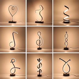 Classic Spiral LED Table Lamp Black, Dimmable Metal Bedside Lamp, USB Powered, Decorative Desk Light night light for Bedroom Home, Living Room, Office