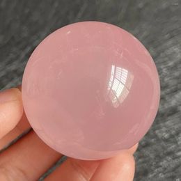 Decorative Figurines 145g Natural Stone Rose Quartz Crystal Ball Polished Rock Pink Sphere Feng Shui Divination Decoration Gift Reiki