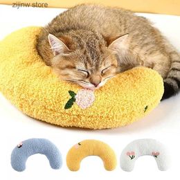 Cat Beds Furniture 1 new cute pet product small soft universal cat and dog U-shaped pet product Y240322
