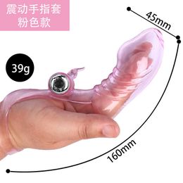 Designer Sex Massage Gloves Long Term Love Fun Adult Male and Female Toys Couple Training Buckle with Sting Jumping Egg Wolf Teeth Vibration Finger Xn0p