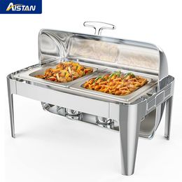 ZC201-1 Roll Top Chafing Dish Buffet Set Commercial Chafer for Catering Rolling Buffet Servers and Warmers