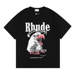 Rhude T Shirt Designer Mens Tshirt Mesh Sho Fashion Men Women Casual Reflective Skateboard Hip Hop Beach Rhude Pocket High Quality Breathable Black White