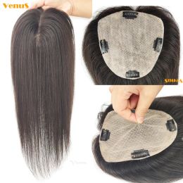 Toppers Virgin Human Hair Topper 12x13CM Clip in Perimeter Silk Top Human Hair Pieces for Women European Breathable Skin Base Closure