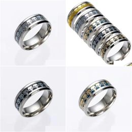 Band Rings 36Pcs Men Women Skl Patten Stainless Steel 316L Gothic Biker Ring Resale Flea Market Wholesale Jewelry Lot Skeleto Dhgarden Dhpwl