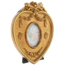 Frames French Heart-shaped Embossed Resin Po Frame Display Desk Vintage Baroque Carved Small European Style