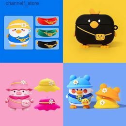 Earphone Accessories Cute Duck for AirPods Pro Case Silicone Earphone Cover Cartoon Headset Protective Box Case for AirPods 2 Wireless Charging CaseY240322