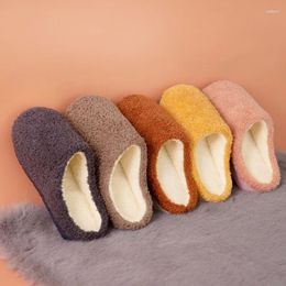 Slippers Warm Women Men Indoor Floor Flat Shoes Spring Autumn Winter Home Cotton Plush Suede Soft Slient Slides For Bedroom