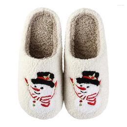 Slippers Christmas For Women Fuzzy Snowman House Stuffed Bedroom Cosy Indoor Shoes Lightweight Warm Non-Slip Women's