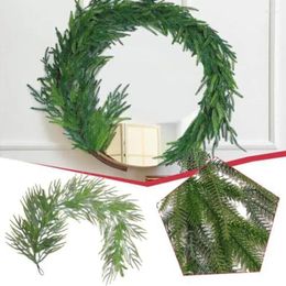 Decorative Flowers 1.5M Christmas Decoration Artificial Cypress Pine Green Garlands Greenery Holiday Fireplace Mantle Home Stairs Decors