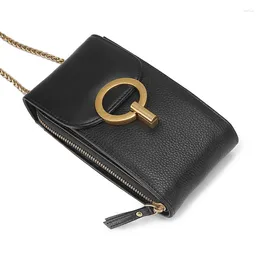 Shoulder Bags 20PCS / LOT Vertical Design Genuine Leather Women Small Chain For Phone