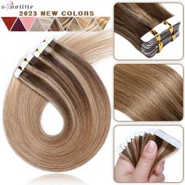 Extensions Extensions Snoilite Natural Hair Extensions 2.5g/pc Adhesive Tape In Human Hair Extensions Straight Seamless Invisible 2021 New C