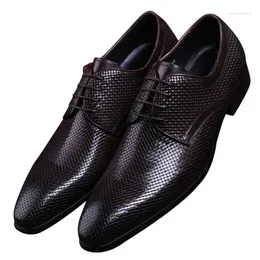 Dress Shoes Fashion Black / Brown Serpentine Business Mens Genuine Leather Derby Wedding Boys Prom