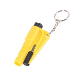 8 Colours life saving hammer key chain rings portable self Defence keychains emergency rescue car accessories seat belt window break 21 LL