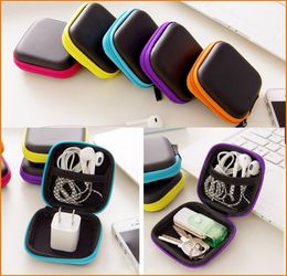 5 Color Headphones Earphone Cable Earbuds Storage Box Hard Case Carrying Pouch bag SD Card Hold box1156637