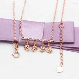 Pendants Original Designer Plated 14K Rose Gold Small Fresh Star Pendant Necklace Party Jewelry Gift For Girlfriend