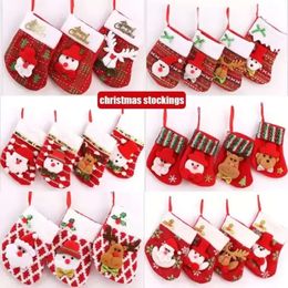 Wiszące pończochy dekoracje ozdoby świąteczne skarpetki noworoczne cukierki torba dla dzieci Santa Gifts Stocking Xmas Sock