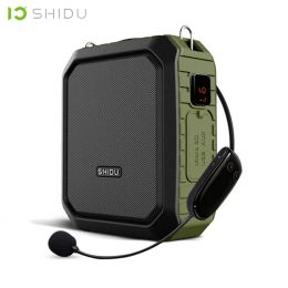 Speakers Shidu Portable Voice Amplifier with Wireless Microphone for Teachers Ipx5 Waterproof Bluetooth Speaker 4400mah Power Bank M800