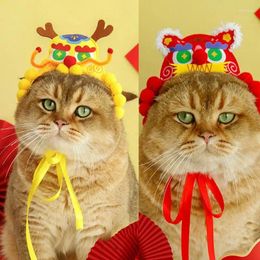 Dog Apparel Chinese Year Pet Hat Soft Felt Comfort Dragon Dress Up Suitable For Cats And Dogs Spring Festival Supplies