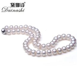 Dainashi Top Quality AAAA High Lustre 6-11mm Natural Freshwater Pearl Necklace For Women Wedding Gift 45cm 925 Silver Clasp240312