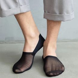 Men's Socks Summer Man Non-slip Silicone Invisble Ankle Nylon Thin Casual Breathable Men Male White Black Short Sock Slippers