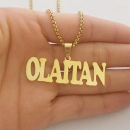 Necklaces Gothic Personalized Name Necklaces Pendants Chain Maxi Colar Women Bijoux Femme Custom LOGO Men Anniversar