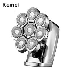 Electric Shavers Kemei 8-head electric shaver 8D mens rechargeable rotary shaver waterproof wet dry portable mini shaver 240322