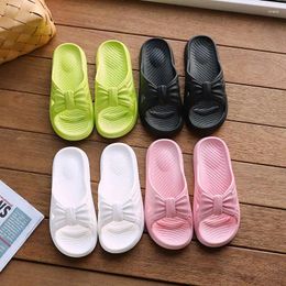 Slippers Slides Round Toe Summer 2024 Soft Bathroom Shoes Pink With Bow Women's And Ladies Sandals Open Fashion B Small Size