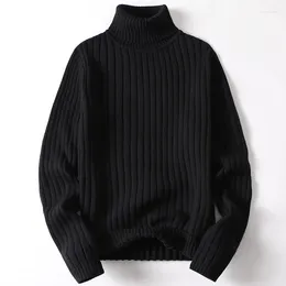 Men's Sweaters Korean Turtleneck Slim Thicken Knitted Pullovers Men 2024 Winter Plus Velvet Sweater Casual Fleece Lined Warm Knitwear Tops