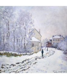 Wall Art Oil Painting Snow at Argenteuil Claude Monet famous artwork on Canvas Hand painted8933014