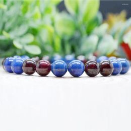 Link Bracelets MG1991 8 MM Natural Afghanistan Lapis Lazuli Garnet Mixed Bracelet Womens Beaded Gemstone Energy Healing Crystals Jewelry