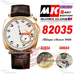 American 1921 82035 A4400 Automatic Mens Watch MKF 40mm Rose Gold White Dial Brown Leather Super Edition Wathes Puretimewatch Reloj Hombre Montre Hommes PTVC f2