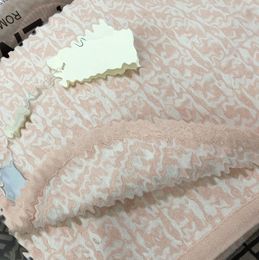 Double Letter Babies' Woolen Blanket Small Quilt Pure Cotton Newborn Knitted Blanket Chenille Double Layer