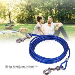 Leashes Dog Tie Out Cable Steel Wire Pet Leash Chew Proof Lead For Large Dogs Pets Yard Camping Outdoors Safety Cable Rope 5mm*5m