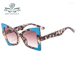 Sunglasses ZLY 2024 Fashion Cat Eye Women Men Butterfly Style Gradients Lens Frame Leopard Brand Designer Sun Glasses UV400