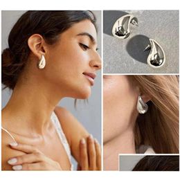Stud Bottega Earrings 18K Gold Hoop Women Italy Hollow Stainless Steel Hypoallergenic Plated Tear Drop Waterdrop Earring For Girl Orec Dhc9Z