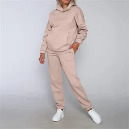 Women's Two Piece Pants Pant Sets Womens 2 Outfits Hoodie Sweatsuit Oversized Sweatshirt Baggy Fall Fashion Sweatpants With Pockets