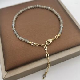 Chains Faceted Labradorite Bracelet Delicate Adjustable 14K Gold Filled Natural Stones Vintage Pulsera Mujer Boho Women